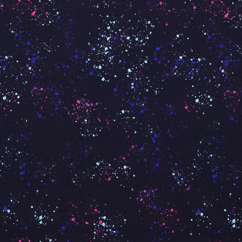 Bavlněný žerzej Barevné cákance | Glitzerpüppi  – noční modrá/modrofialková,  image number 1