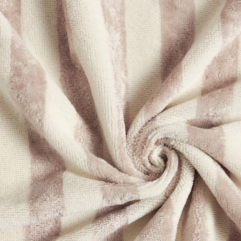 Froté látka Bambus Široké pruhy – mandlová/taupe (šedohnědá), image number 4