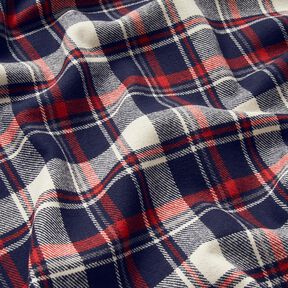 Bavlněný flanel Kostka – černomodrá/karmínově červená, 