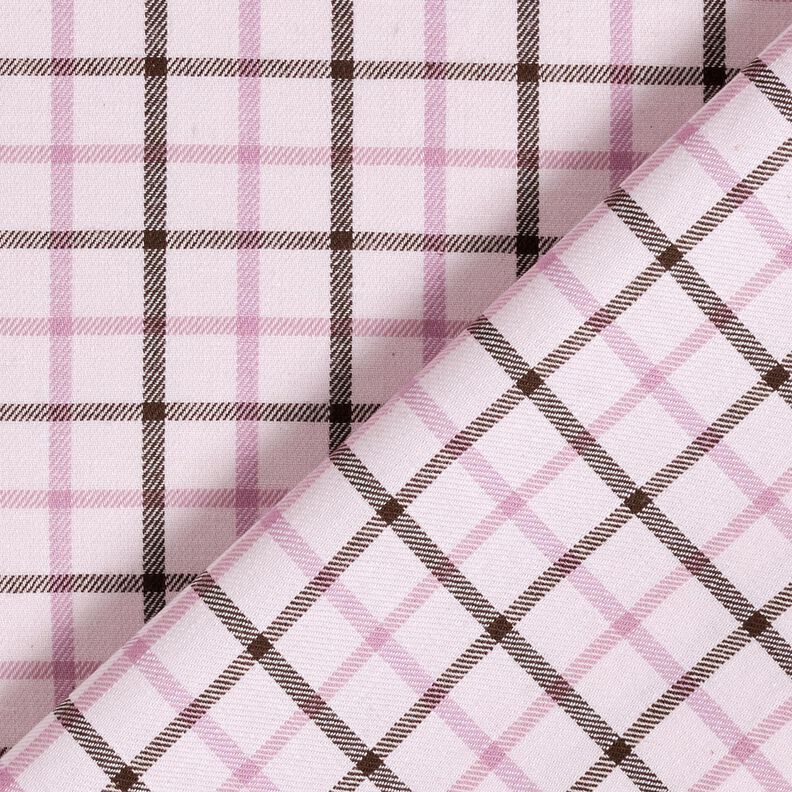 Bavlněná látka na košile s kostkovaným vzorem – rose/pastelově fialová,  image number 3