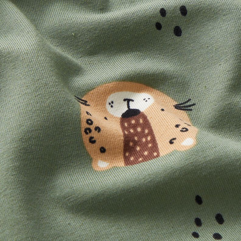 Bavlněný žerzej Leopardí tváře  – piniová,  image number 2