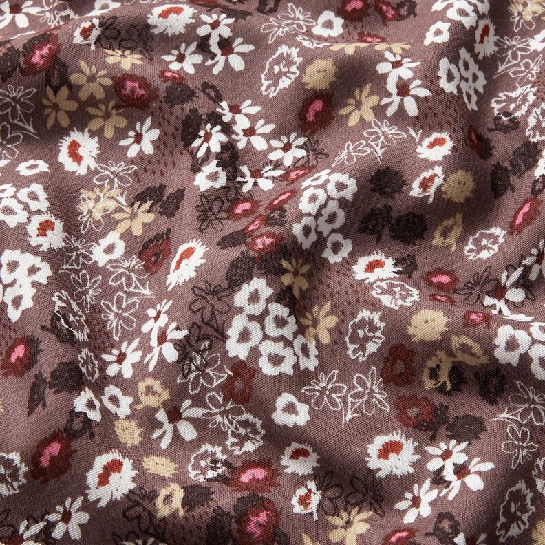 Mušelín zasněná květinová louka, hladká – čokoládová,  image number 3