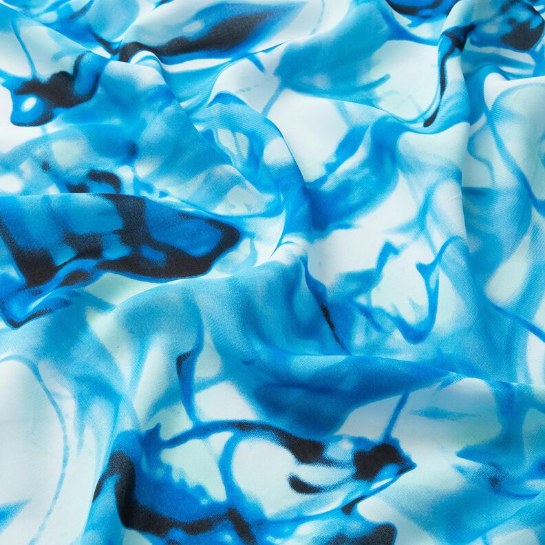 Šifon závany mlhy – brilantní modrá,  image number 2