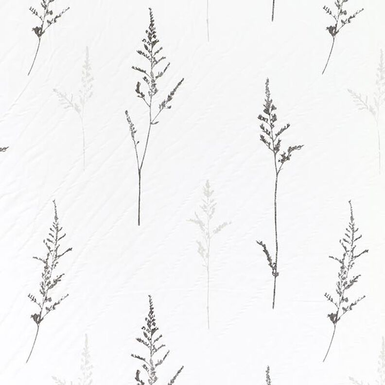 Látka na záclony Voál jemné trávy 295 cm – bílá/černá,  image number 1