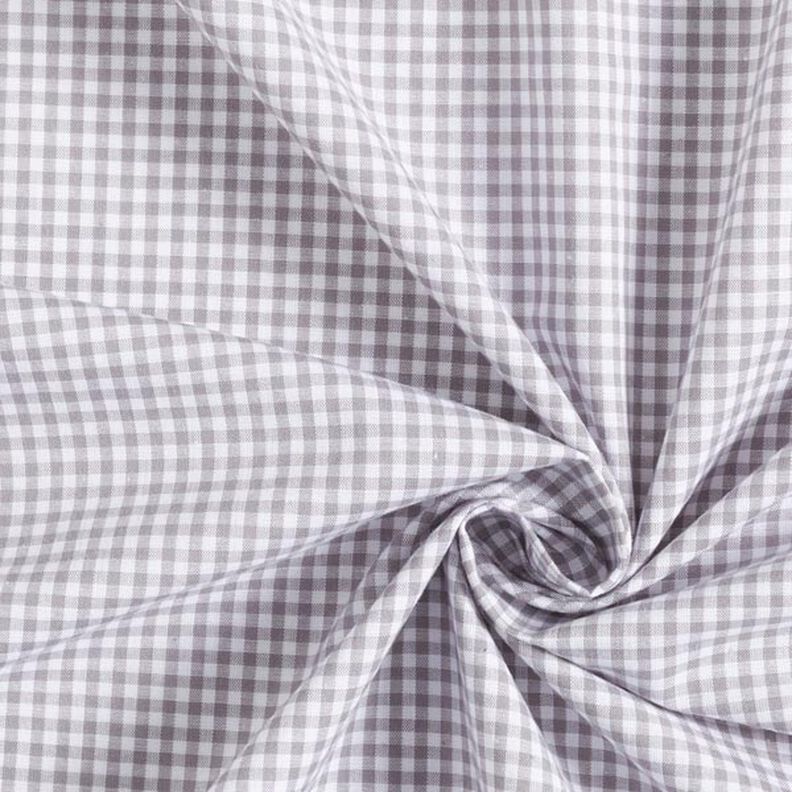 Bavlněný popelín Malé káro vichy, barveno v přízi – šedá/bílá,  image number 5