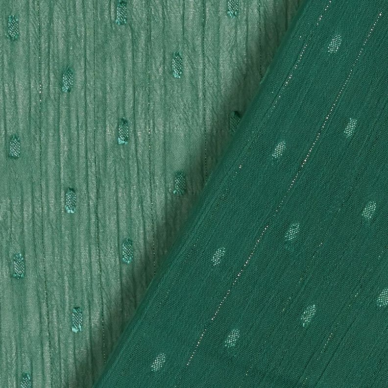 Šifonové dobby s kovovými proužky – jedlově zelená/stříbrná metalická,  image number 4