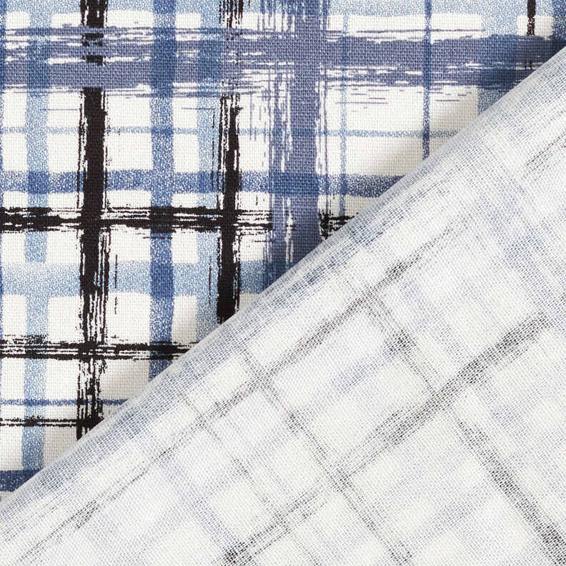 Směs lnu a viskózy v abstraktním provedení – bílá/ocelová modr,  image number 5