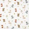 Mušelín / dvojitá mačkaná tkanina Lesní zvířátka digitální potisk | Poppy Fabrics – bílá/terracotta,  thumbnail number 1
