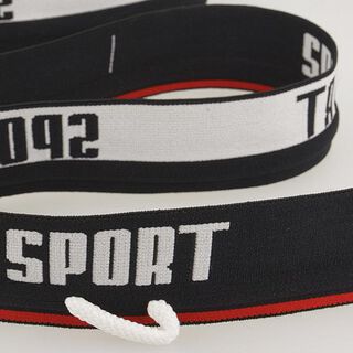 Elastická stuha „Sport“  [ Šířka: 40 mm ] – namornicka modr/bílá, 