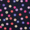 Dětský manšestr Květiny s třpytivým potiskem | Poppy Fabrics – namornicka modr,  thumbnail number 1