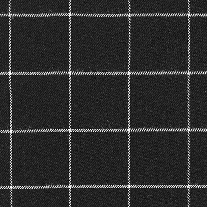 Viskózová směs strečová Kostka – černá/bílá,  image number 1