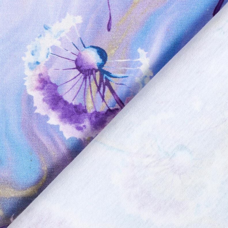 Bavlněný žerzej Pampeliškový mramor | Glitzerpüppi  – šeříková/světle fialova,  image number 4