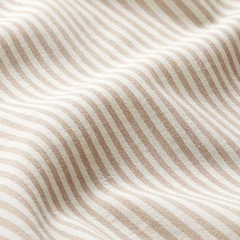 Směs bavlny a viskózy proužky – béžová/vlněná bílá,  image number 2