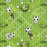 Dekorační látka Polopanama Fotbalový zápas – zelená,  thumbnail number 1