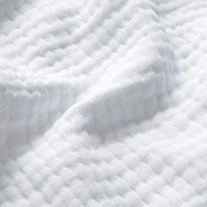 GOTS Třívrstvý bavlněný mušelín – bílá,  image number 3