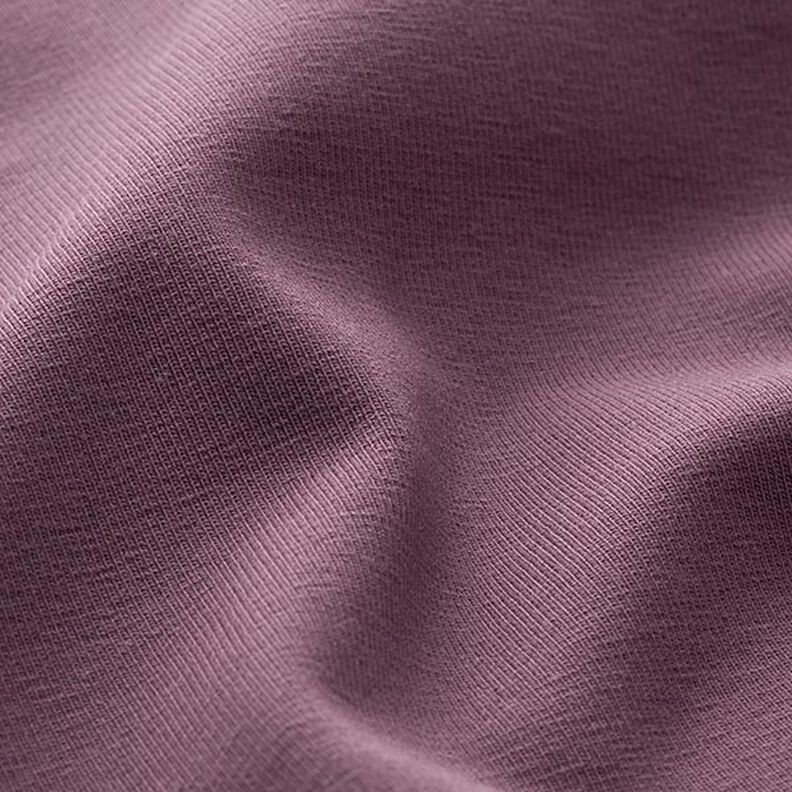 Bavlněný žerzej Medium jednobarevný – barva lilku,  image number 4