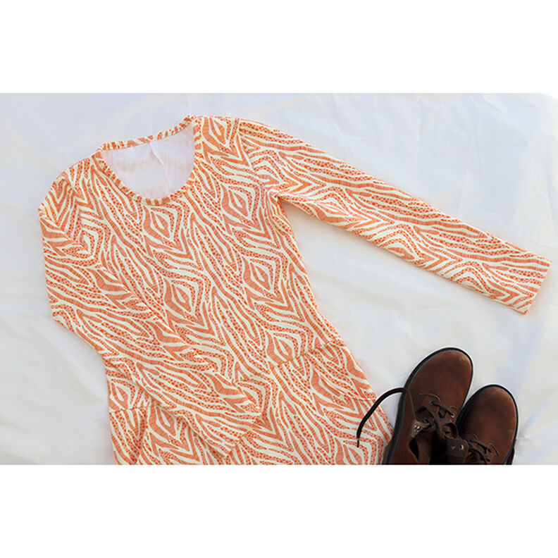 GOTS Francouzské froté letní teplákovina Zebra | Tula – světle béžová/oranžová, image number 11