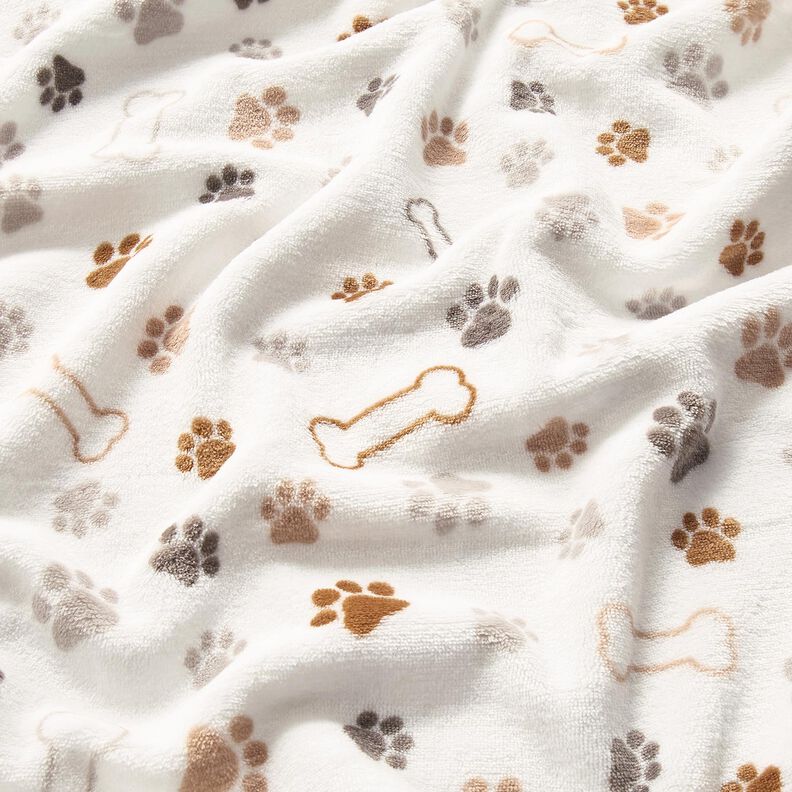 Hebký fleece Tlapky a kosti – slonová kost/tmavá taupe,  image number 2