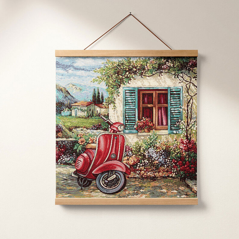 Dekorační panel Gobelín Vespa – karmínově červená/světle béžová,  image number 7