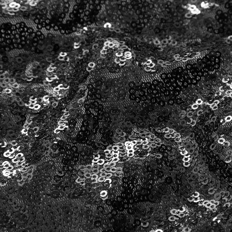 Tkanina Uni s mikro flitry – černá,  image number 2