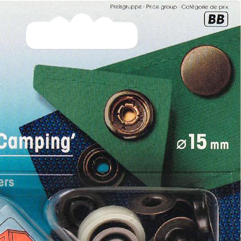Patentky Sport & Camping [Ø 15 mm] - starostaré zlato kovový| Prym,  image number 2