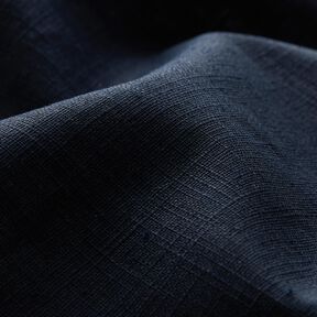 Lněná látka Ramie mix medium – černomodrá, 