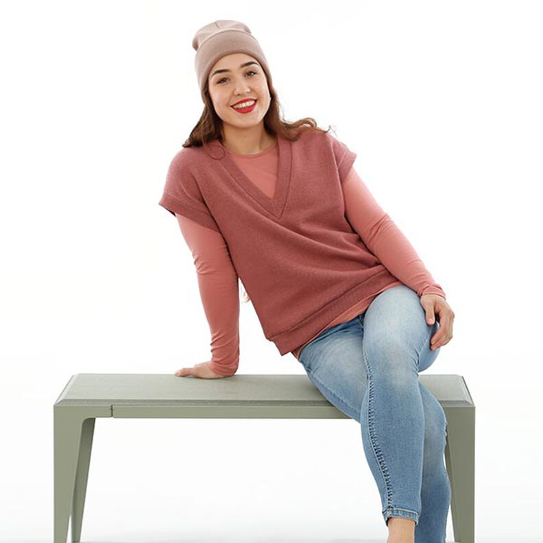 FRAU ULLI – krátká vesta s výstřihem do V, Studio Schnittreif | XS - XXL,  image number 3