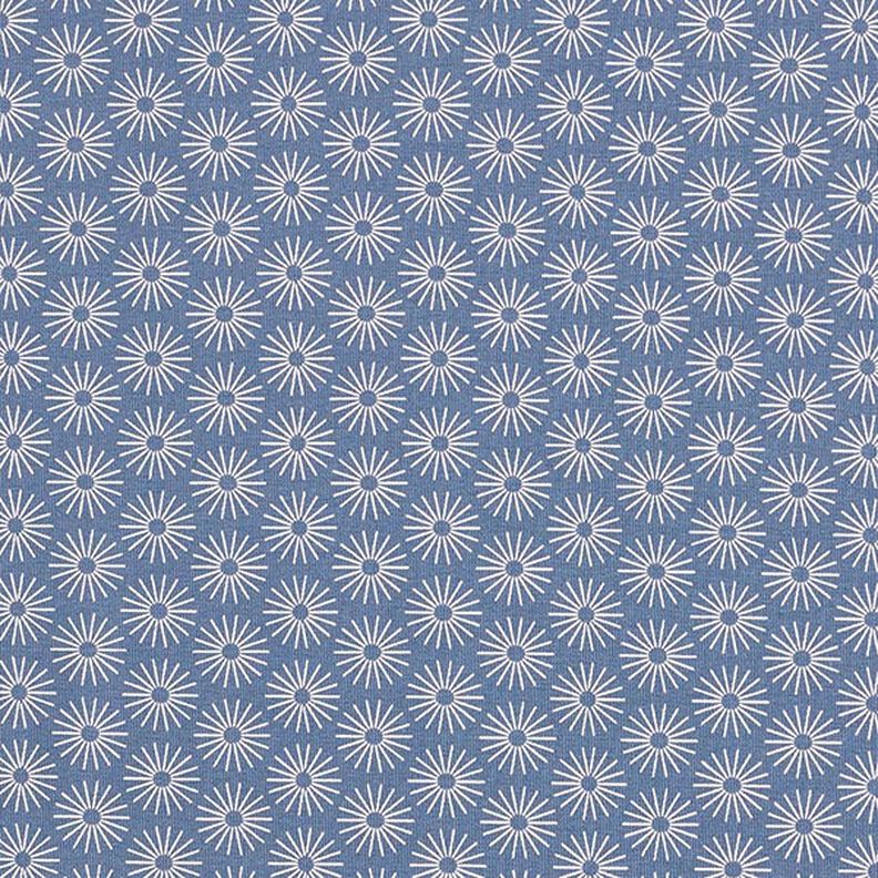 Bavlněný žerzej zářit květiny – džínově modrá,  image number 1