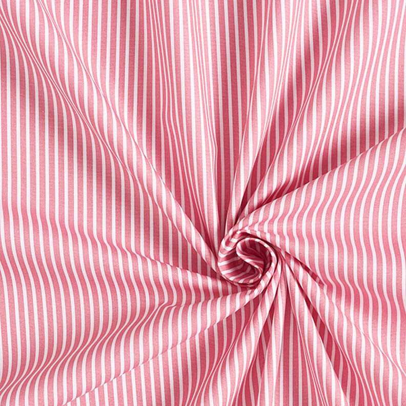 Bavlněný popelín Proužky – růžová/bílá, image number 3