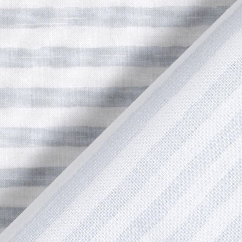 Bavlněná látka Kreton Ležérní pruhy – světle šedá/bílá, image number 4