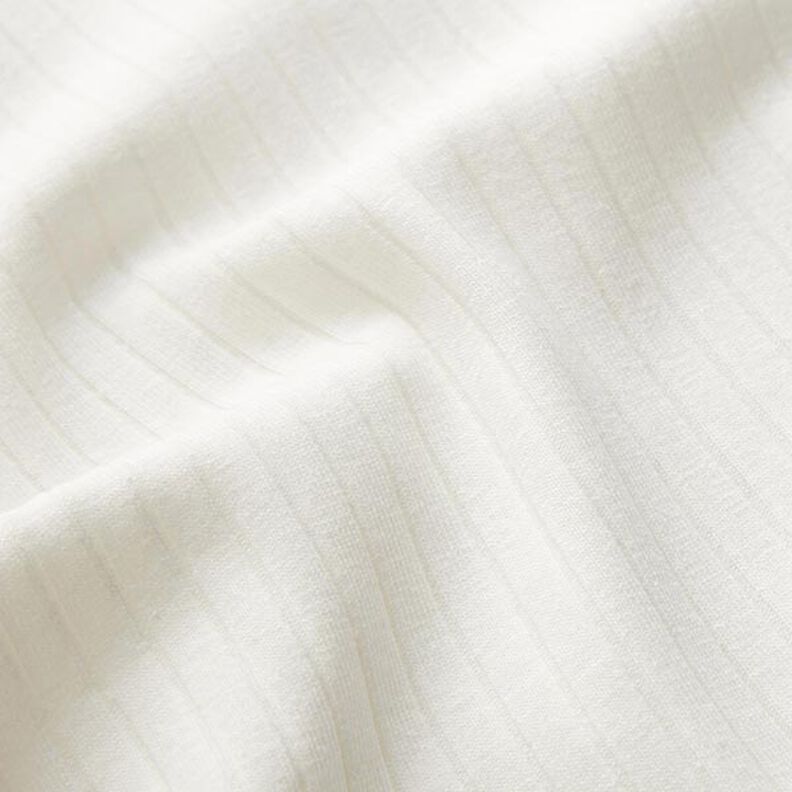 Žebrovaný žerzej jednobarevný – vlněná bílá,  image number 3