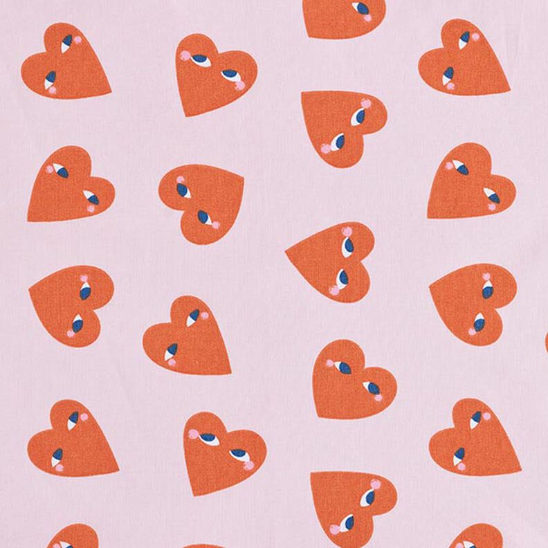 Bavlněná látka Kreton Velká srdce – rose/červená,  image number 1