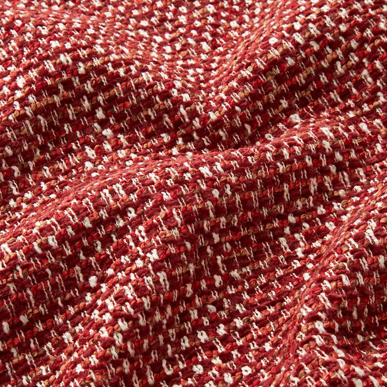Čalounická látka Barevný bouclé vzhled – bordó/kremová, image number 2