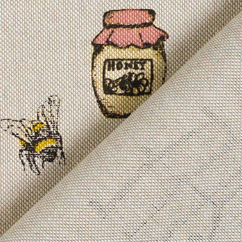 Dekorační látka Polopanama Včely a med – přírodni,  image number 4