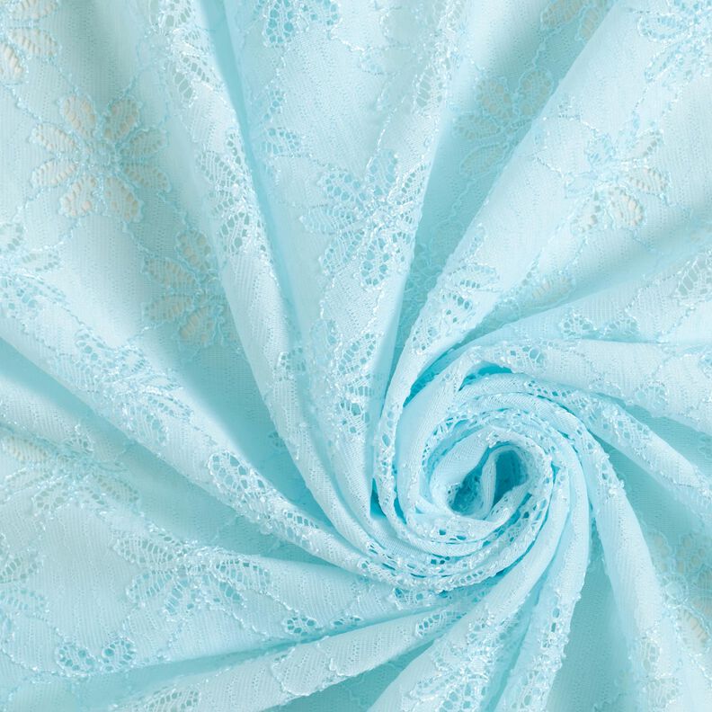 Strečová krajka květiny – ledově modrá,  image number 3