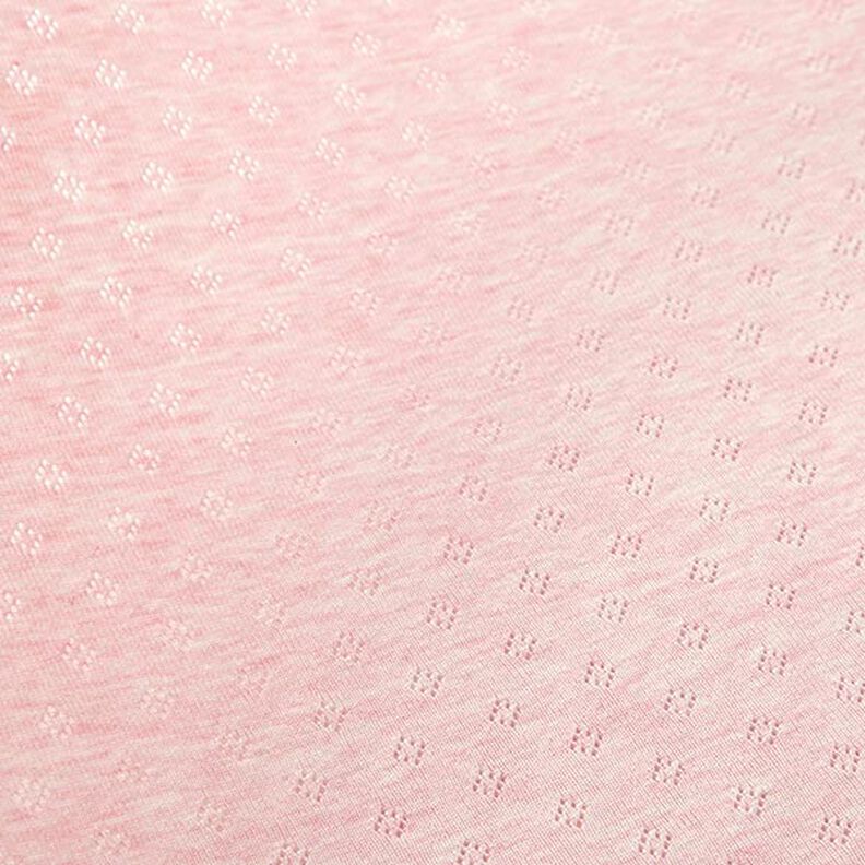 Žerzej z jemného úpletu s dírkovaným vzorem  Melange – světle růžová,  image number 3
