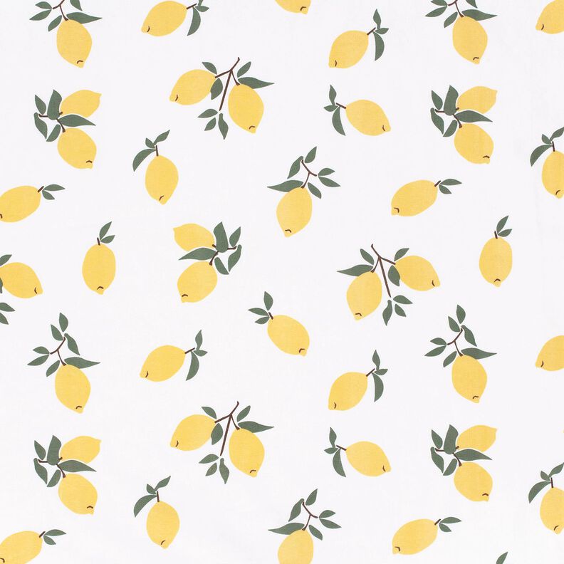 Bavlněný žerzej Velké citrony – slonová kost/zlatá,  image number 1
