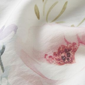 Voál Směs s viskózou Něžné růže – slonová kost/rose, 