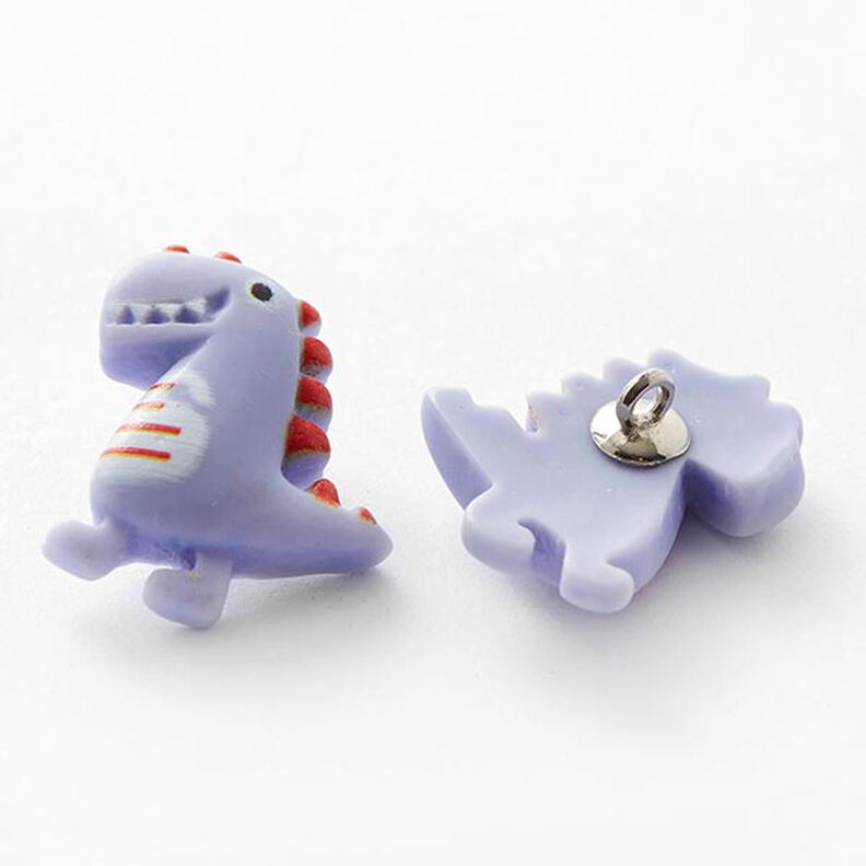 Knoflík s očkem Dino [ Ø20 mm ] – světle fialova/červená,  image number 2