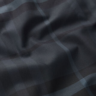 Látka na košile tartanová kostka – noční modrá/černá, 