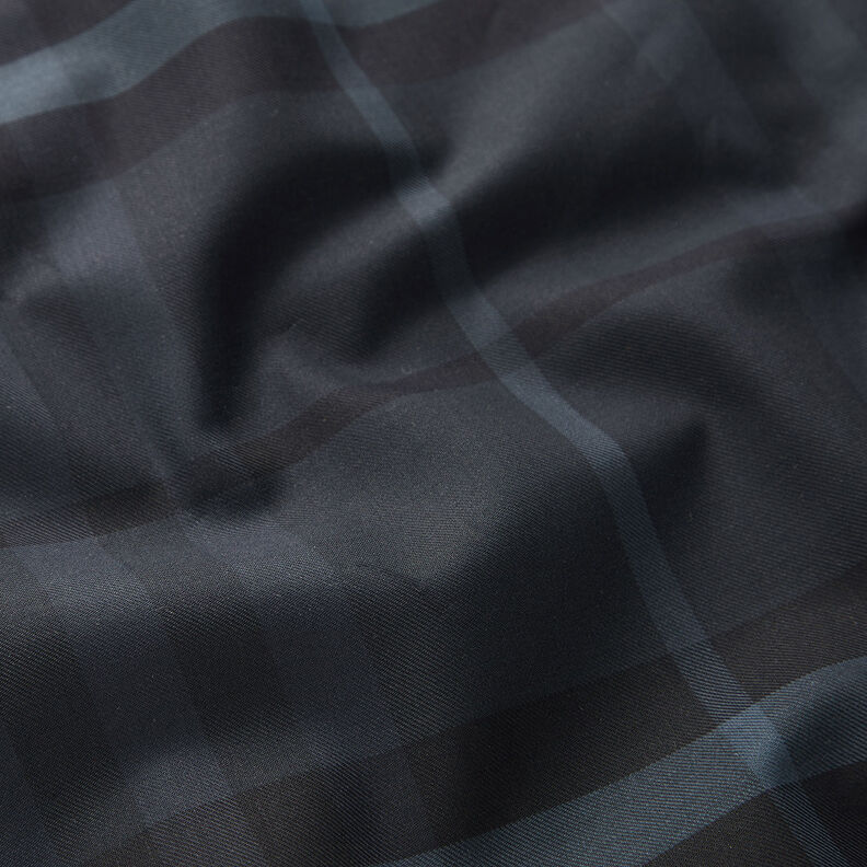 Látka na košile tartanová kostka – noční modrá/černá,  image number 2