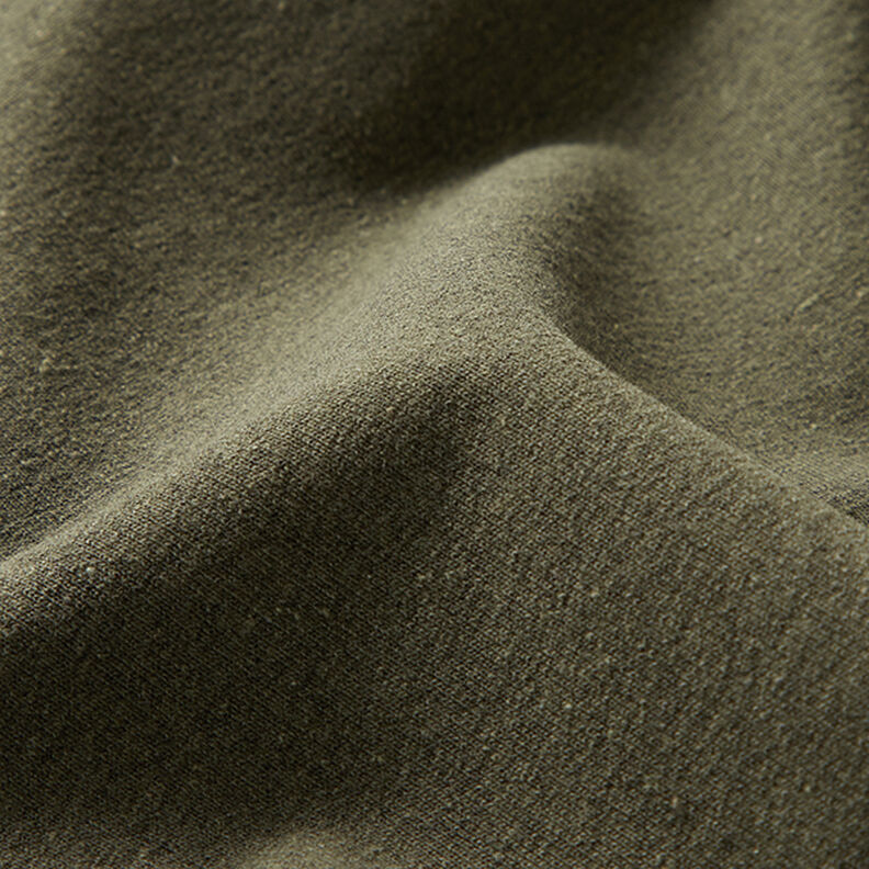 Recyklovaná teplákovina French Terry ze směsi s bavlnou – olivová,  image number 2