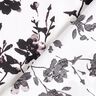 Viskózová tkanina Abstraktní květinový potisk – bílá/černá | Zbytek 130cm,  thumbnail number 4