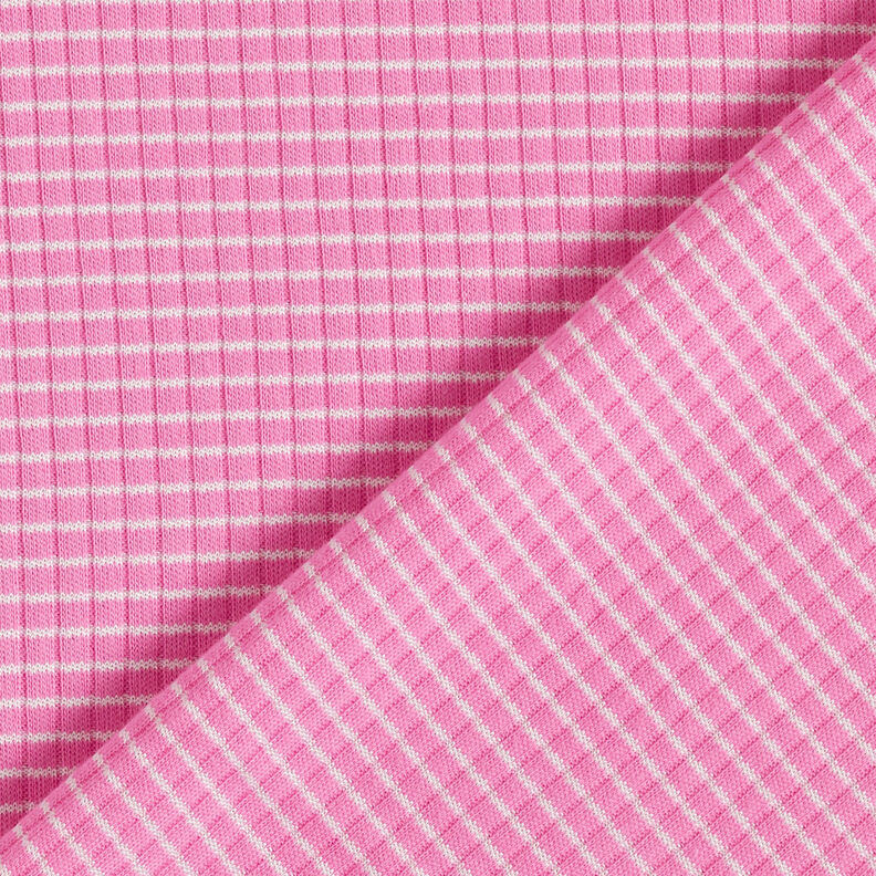 Žebrovaný žerzej Mini pruhy – růžová/bílá,  image number 5
