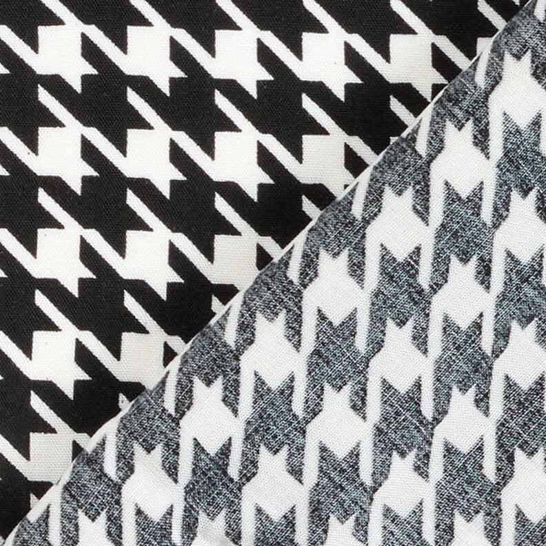 Viskózová tkanina houndstooth – černá/bílá,  image number 4