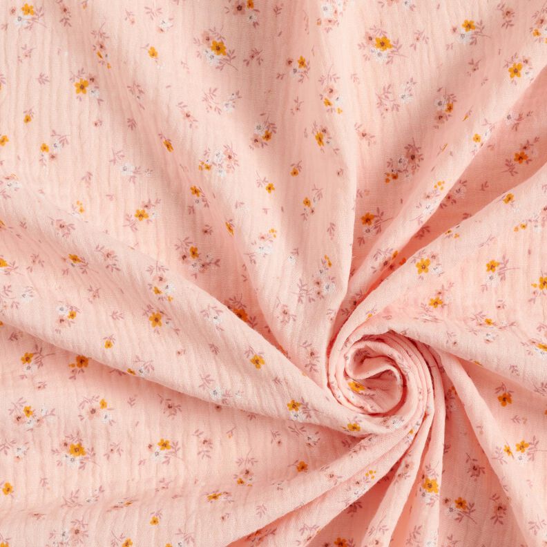 Mušelín / dvojitá mačkaná tkanina Romantické květiny – rose,  image number 3