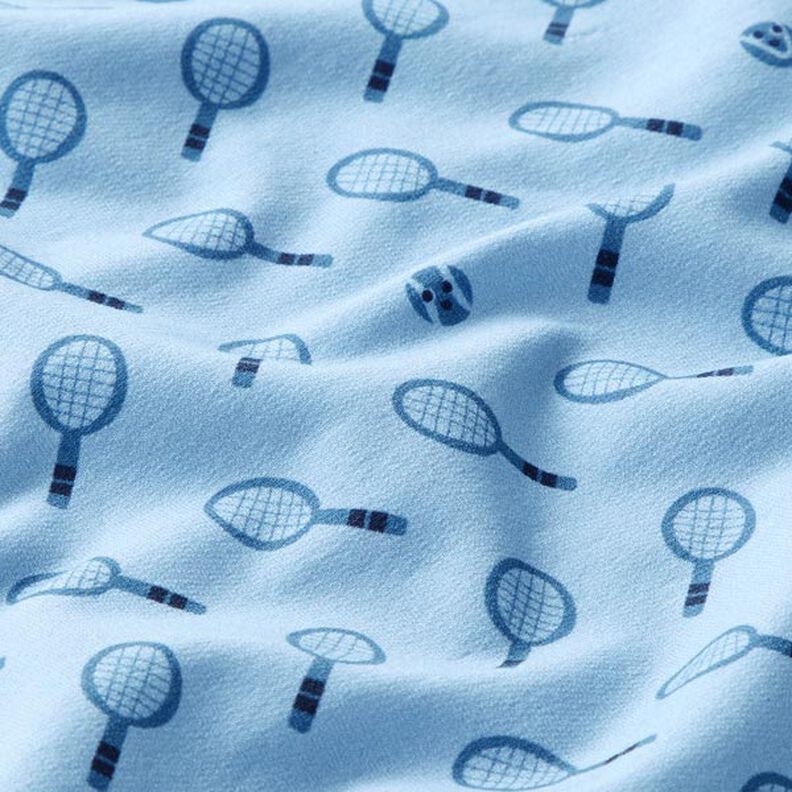 Francouzské froté letní teplákovina Retro tenis | PETIT CITRON – světle modra,  image number 2