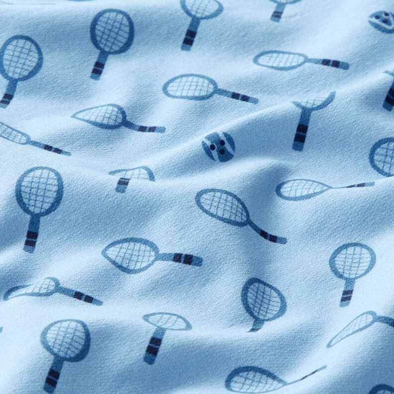 Francouzské froté letní teplákovina Retro tenis  | PETIT CITRON – světle modra,  image number 2