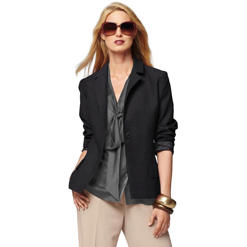 Bavlněná tkanina s vodorovnými pruhy – černá,  image number 5