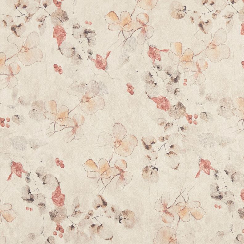 Stretchový velur s podšívkou ze sherpy, jemné květiny | Katia Fabrics – přírodni, image number 1